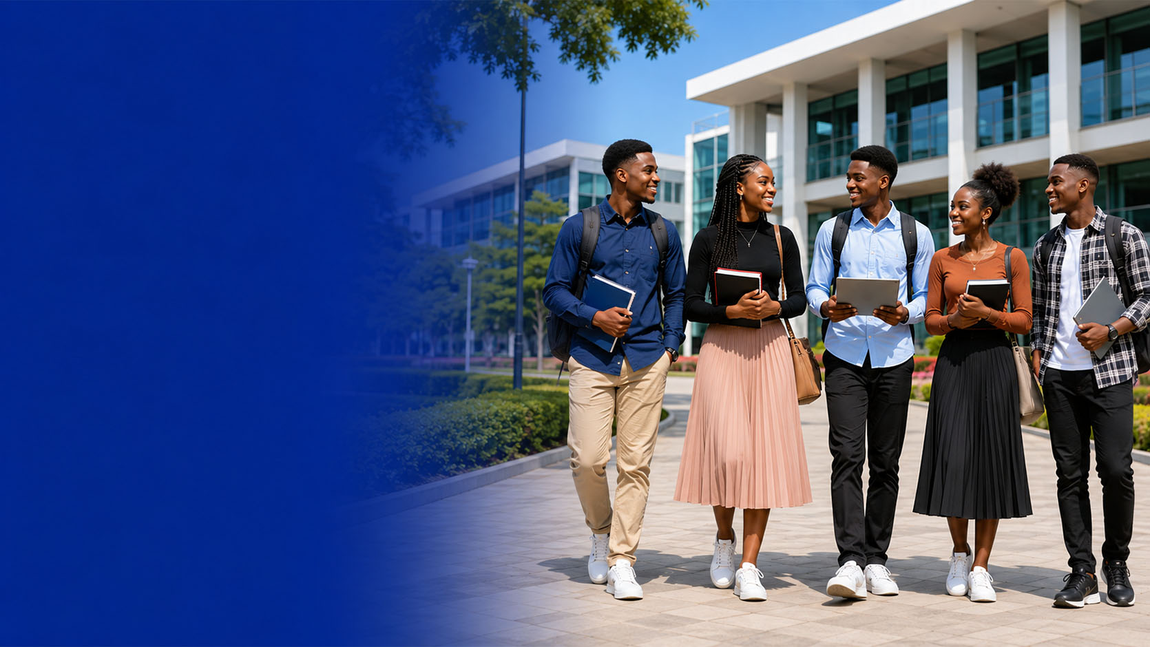 Young JUPEB students on a modern university campus