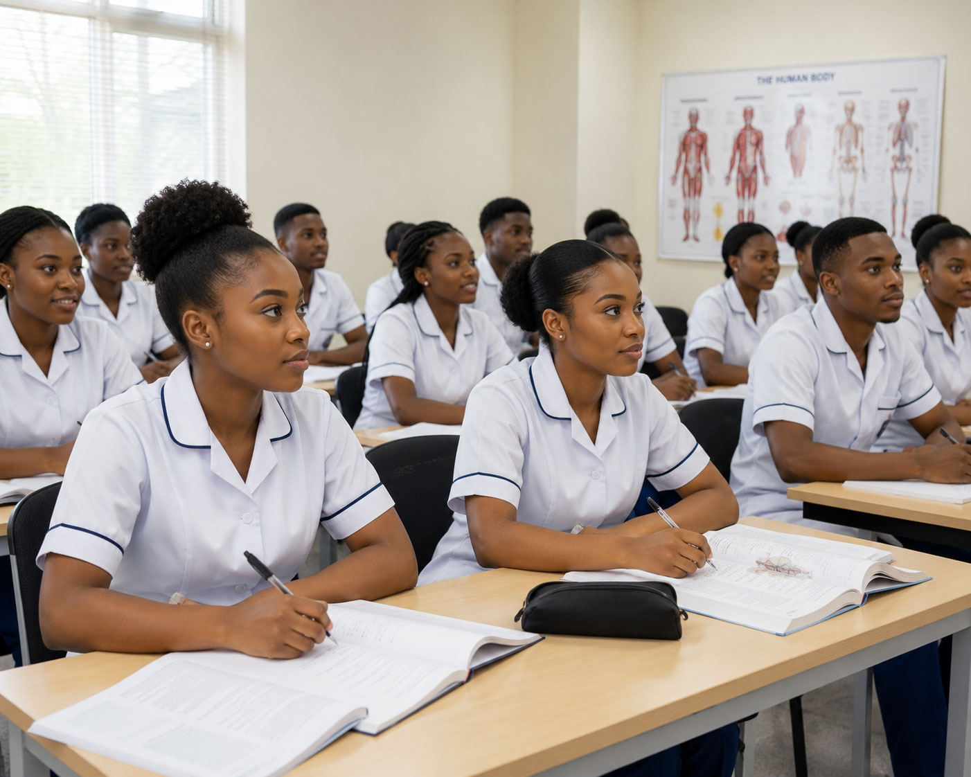 Nursing students developing clinical skills