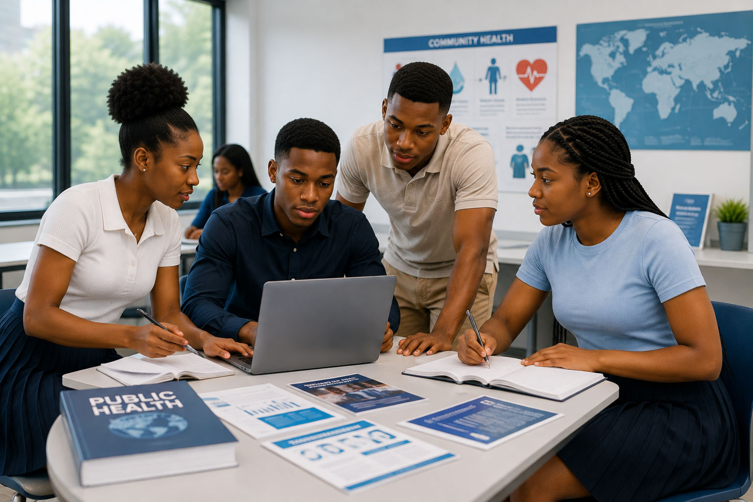 Public Health students analysing community health information